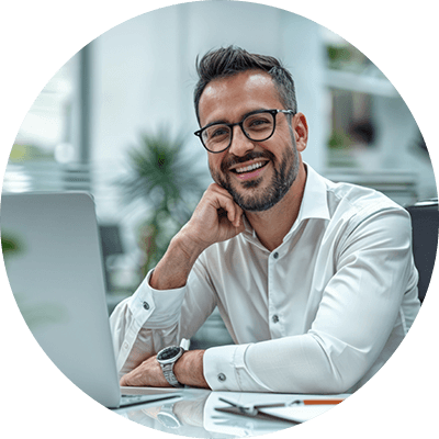 smiling-man-working-on-laptop